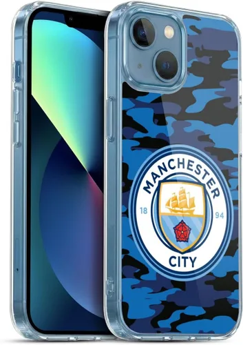 Vista 223 de Head Case Designs Funda de gel con licencia oficial del Manchester City Man City FC Blue Moon Badge Camou [protección de grado militar] compatible