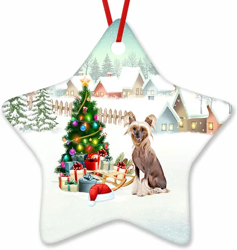 Vista 110 de Prezzy Airedale Terrier - Adorno para decoración de árbol de Navidad, regalos lindos para amantes de los perros, para familiares y amigos, nuevo