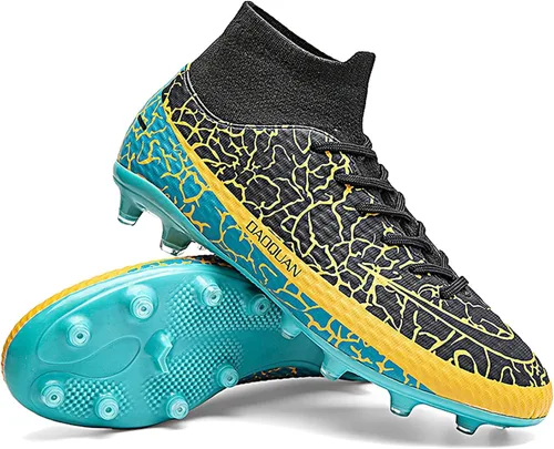Vista 6 de OAOUIA Men's Soccer Cleats high top Football Shoes Youth Athletic Anti Slip Outdoor Soccer Shoes FGAG Breathable Training Football Sneakers