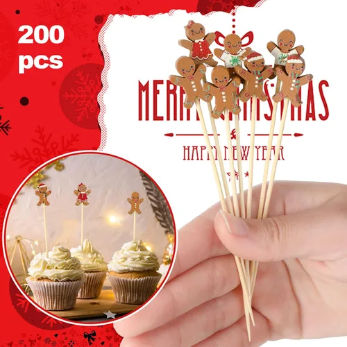 Vista 2 de WILLBOND 200 palillos de bambú de frutas surtidas de 4.7 pulgadas, palillos de bambú para aperitivos, palillos decorativos de comida para decoración