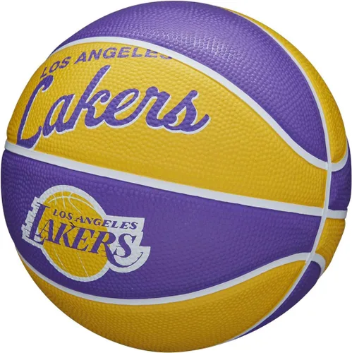 Vista 3 de Wilson NBA Team Retro Mini Balones de Baloncesto - Tamaño Mini - 3" Los Angeles Lakers