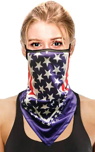 Vista 7 de CCFW Face Bandana Ear Loops Elegante Hombres Mujeres Polainas de Cuello para Polvo Viento Moto