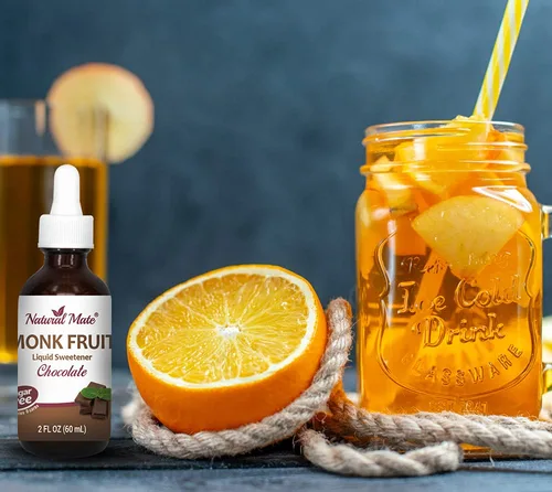 Vista 3 de Edulcorante líquido saborizado de fruta de monje optimizado con eritritol 2oz - Sabor a chocolate Paquete de 3