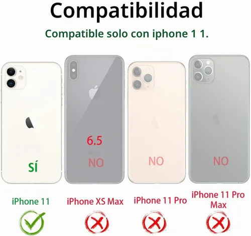Vista 8 de Dexnor Funda para iPhone 11 con protector de pantalla, transparente, resistente 360, protección de cuerpo completo, a prueba de golpes, parte 11