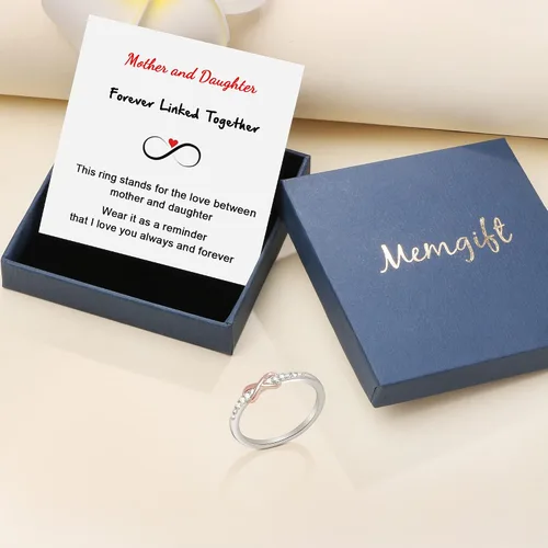 Vista 7 de Memgift Gifts for Women Mothers Day Gift from Daughter Best Friends Birthday Gifts for Nieces Granddaughters Love Knot Rings for Christmas