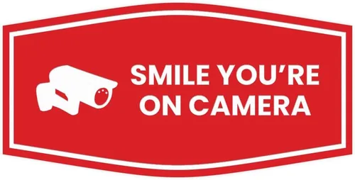 Vista 69 de Fancy Smile You're On Camera Letrero (negro) - Mediano (1 unidad)