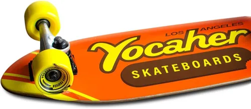 Vista 4 de Yocaher Longboard Complete Mini Cruiser de 27 x 8 pulgadas con cinta de agarre negra de alta calidad, camión de aleación de aluminio resistente