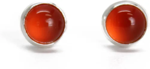 Vista 56 de Aretes de tuerca con piedras preciosas para mujeres y niñas, bisel redondo de 0.157 in de plata esterlina 925