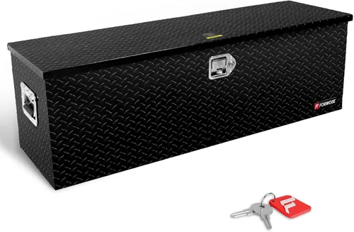 Vista 15 de FORWODE Caja de herramientas de aluminio de 20 pulgadas para camión, caja de herramientas con cerradura, caja de almacenamiento impermeable con Negro
