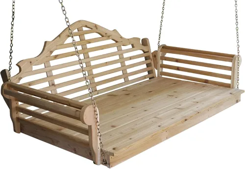 Vista 5 de Amish Made - Cama columpio de cedro teñido de cedro Marlboro de 55 pulgadas de ancho Mancha de cedro