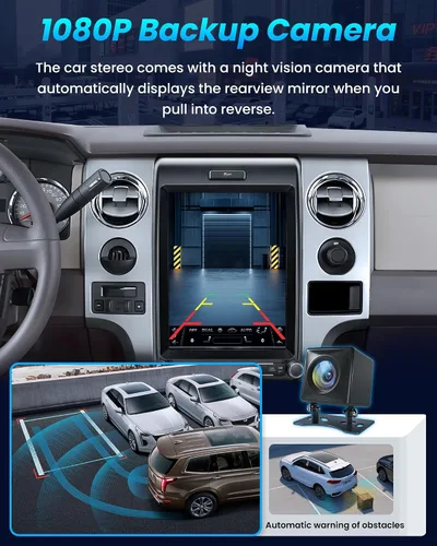 Vista 10 de [8Core 4G+64G] Radio de coche para Ford F150 2013 2014: 12.1 '' HD pantalla táctil estéreo con Carplay inalámbrico Android Auto 5G WiFi