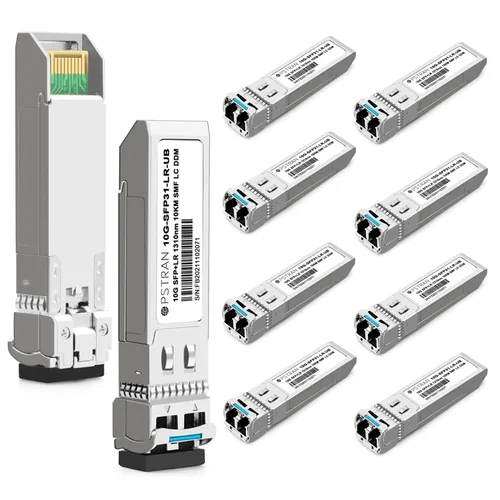 Vista 41 de 10GBASE-LR SFP+ Módulo Transceptor Óptico, 1310nm, 6.2 mi, DDM, Duplex LC SMF, 10 unidades, Gris, Sólido