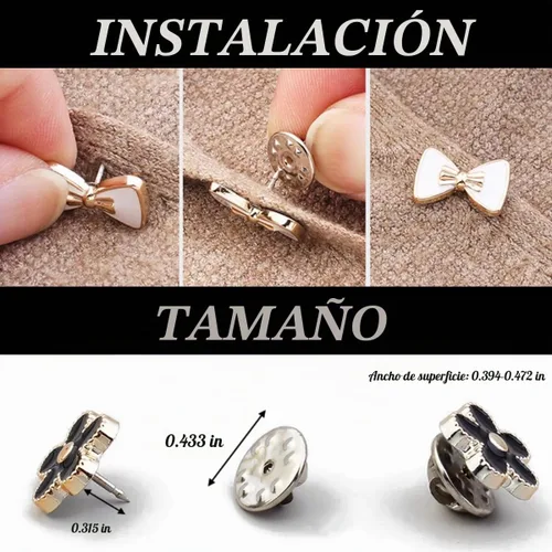 Vista 2 de TIHOOD Broche de perlas, 100 piezas, sin coser, instantáneo, extraíble, reutilizable, para cubrir, broches de diamantes de imitación para mujer, a