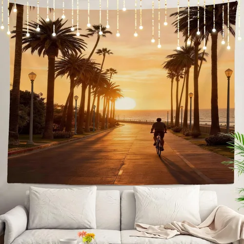 Vista 68 de Shrahala Modern Abstract Artwork Wall Tapestry, Orange Black Beige Wall Hanging Large Tapestry Decoration Polyester Fiber White Hem Around for Dorm