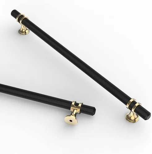 Vista 46 de Asidrama - Paquete de 10 manijas para gabinete de cocina de 3 pulgadas (76mm) de color negro mate y bronce champán, tiradores para gabinete
