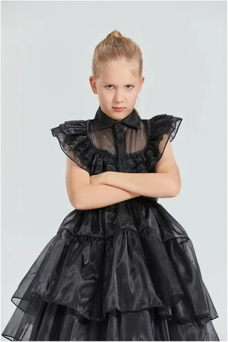 Vista 4 de GADZUX Disfraz de Halloween para niñas con peluca 3-13 años
