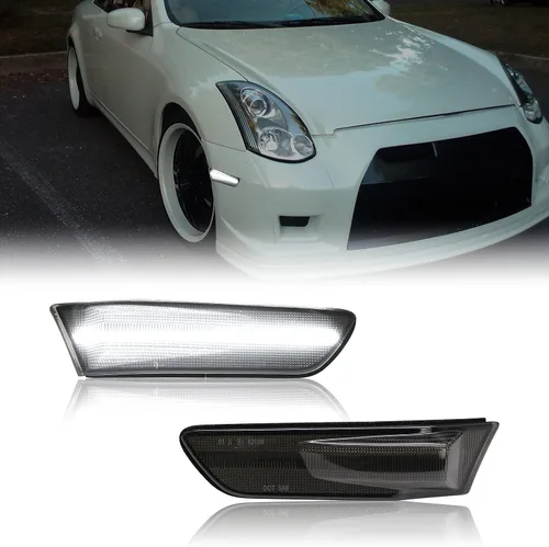 Vista 9 de Luces LED de señalización de giro laterales compatibles con G35 2D Coupé 2003-2007 / para Skyline V35 Coupe 2002-2007, lámparas de marcadores