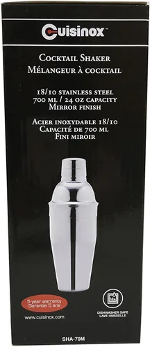Vista 5 de Cuisinox Coctelera de acero inoxidable de 24 onzas, coctelera con acabado espejo, colador y tapa integrados, coctelera de barra resistente 18/10