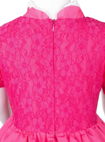 Vista 7 de Vestido de princesa rosa para niñas, disfraz de princesa para niñas pequeñas, vestido con accesorios