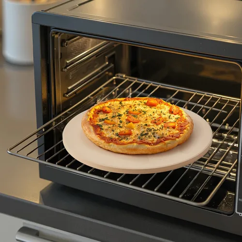 Vista 8 de VEVOR Piedra para Pizza, Piedra Redonda para Pizza de 15 pulgadas, Piedra para Hornear de Cordierita Grande de 0.67 pulgadas con Pala de Metal