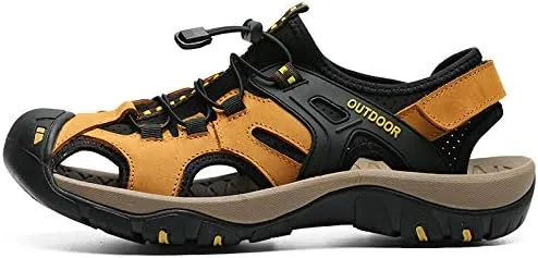 Vista 3 de Sandalias deportivas para hombre, sandalias de senderismo al aire libre, sandalias de agua con punta cerrada, informales, ligeras, transpirables