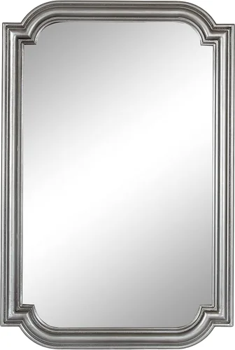Vista 8 de Kate and Laurel Kinsman - Espejo de pared rectangular Glam tradicional festoneado; 24 x 36; plateado; espejo decorativo de madera festoneada