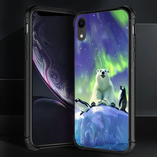 Vista 164 de Funda compatible con iPhone XR, diseño de elefantes africanos para niñas, diseño de patrón a prueba de golpes, antiarañazos, carcasa trasera