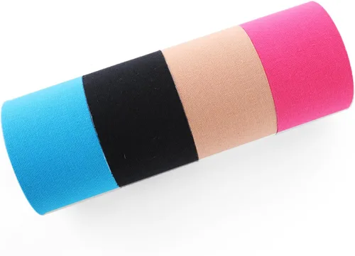 Vista 2 de Kinesiology Tape - Paquete múltiple de 4 rollos de cinta deportiva sin cortar de 2.0 in x 16.4 ft, adhesivo fuerte para apoyo muscular, estabilidad