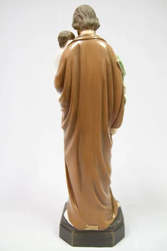 Vista 7 de Vittoria Collection Figura de escultura italiana de San José con niño de 16 pulgadas, hecha en Italia