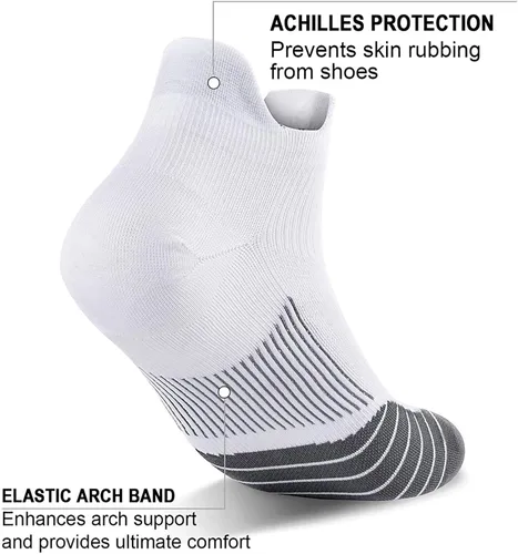 Vista 5 de PAPLUS Ankle Compression Sock for Men and Women 246 Pairs Low Cut Compression Running Sock with Ankle Support