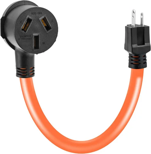 Vista 9 de Cable adaptador de secadora NEMA 5-15P a 10-30R, 1.5 pies