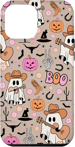 Vista 24 de Funda retro occidental para iPhone 11 Pro Max Fantasma Fantasma Vaquero de Halloween