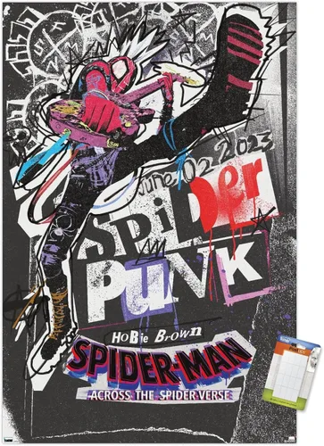 Vista 8 de Marvel Spider-Man: Across The Spider-Verse - Póster de pared de una hoja de Spider-Punk, 22.4 pulgadas de largo x 14.7 pulgadas de ancho, versión