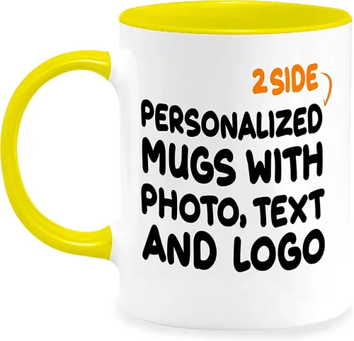 Vista 8 de Tazas de café personalizadas tazas de cerámica personalizadas añadir imagen crear logotipo con texto 11oz