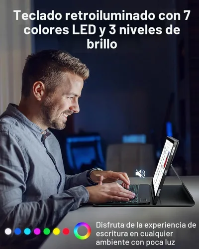 Vista 6 de Funda de teclado para Tab A9 de 8.7 pulgadas con teclado Samsung Galaxy Tab A9-2023 (SM-X110/SM-X115) Funda para tableta con teclado mágico