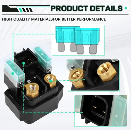 Vista 4 de LOCOPOW Relé solenoide de arranque para Yamaha Raptor 700 700R 250 125 Rhino 450 700 YXR450 YXR70F para Suzuki Quadsport 250 Marauder VZ800 Intruder