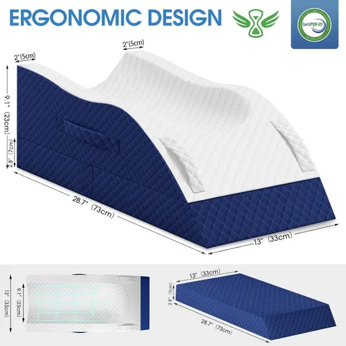 Vista 2 de Almohadas de elevación TranquilRelax para piernas después de cirugía, almohada de cuña de espuma viscoelástica ajustable para lesiones o descanso