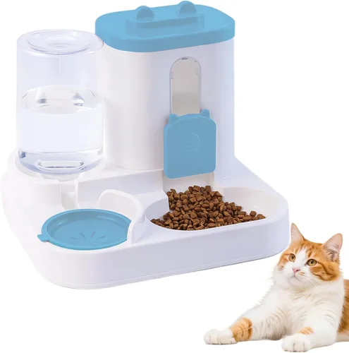 Vista 12 de Conjunto de Comedero y Dispensador de Agua por Gravedad para Mascotas, Comedero Automático para Perros y Dispensador de Agua para Perros, Gatos