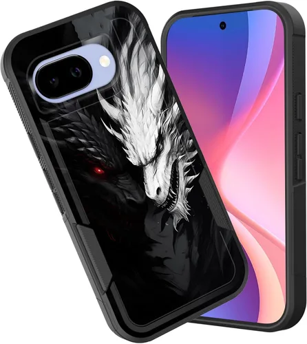 Vista 91 de Funda para Pixel 6A, funda híbrida de doble capa resistente a prueba de golpes de policarbonato duro de silicona suave TPU para Google Pixel 6A