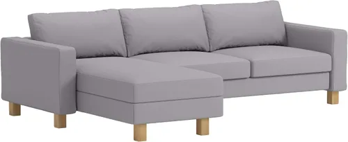 Vista 6 de Solo funda de sofá Karlstad de algodón denso de tres asientos y funda de diván de repuesto solo se adapta al sofá de esquina seccional IKEA