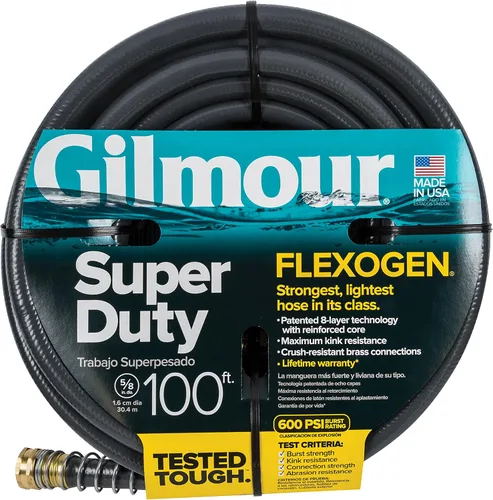 Vista 7 de Manguera Gilmour Flexogen 10058050, de 8 capas, 58 pulgadas por 50 pies, gris, Negro