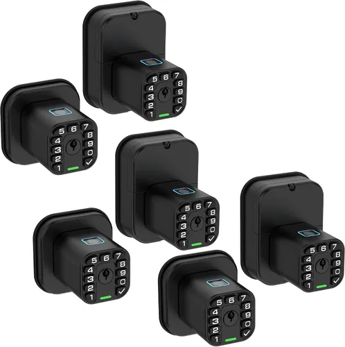 Vista 10 de IU53 Cerradura de puerta con huellas dactilares y teclado de doble cara, biométrica para todo clima, completamente impermeable con códigos de doble