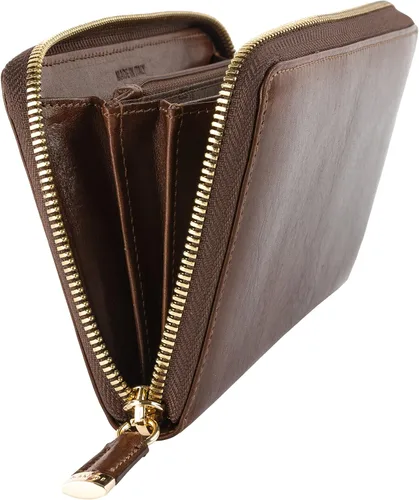 Vista 9 de Giudi Elegante cartera para mujer Hecho en Italia Cuero auténtico Gran capacidad Bolso para mujer para tarjeta y dinero Organizador delgado