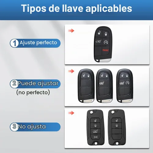 Vista 2 de YO&YOYE Funda para llavero Jeep, protección completa, compatible con llave inteligente Jeep de 3, 4, 5 botones, color negro