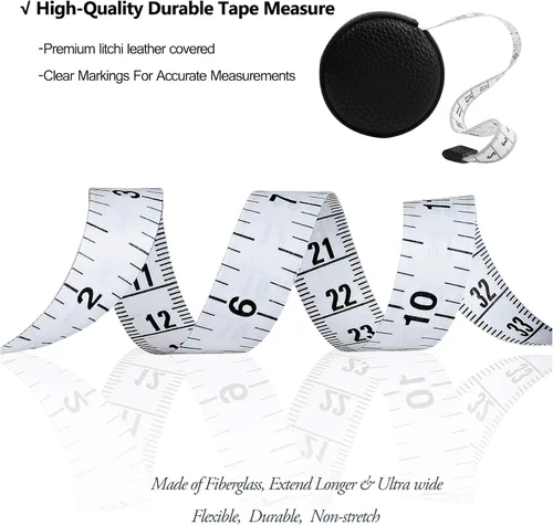 Vista 4 de Cinta métrica de cuerpo de 9.8 ft/120 para tela corporal, cinta métrica para coser tela, sastres, cinta de medidas médicas, tela de costura de doble