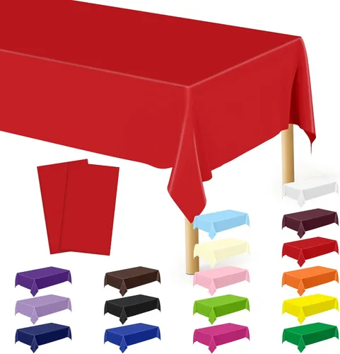 Vista 80 de Suministros de regreso a clases, 2 manteles de 108 x 54 pulgadas, manteles desechables coloridos para el primer día de escuela, rectangular