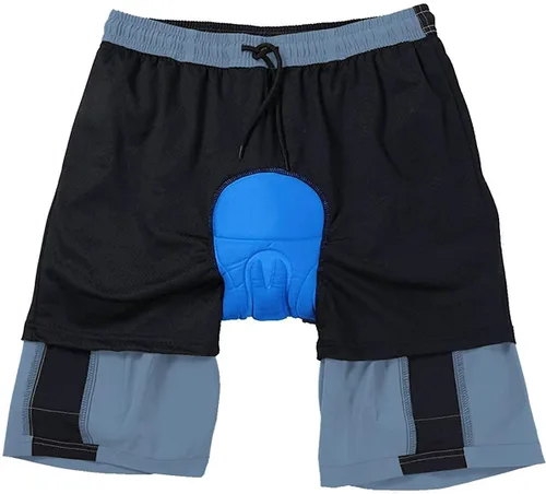 Vista 4 de VAYAGER - Pantalones cortos de ciclismo con acolchado 3D para bicicleta de montaña, ajuste holgado, ligeros