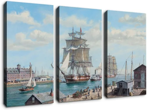 Vista 20 de Denozer - Lienzo decorativo para pared de 3 piezas - La reproducción de pintura al óleo de Ukiyoe Giclée, impresiones en lienzo estiradas
