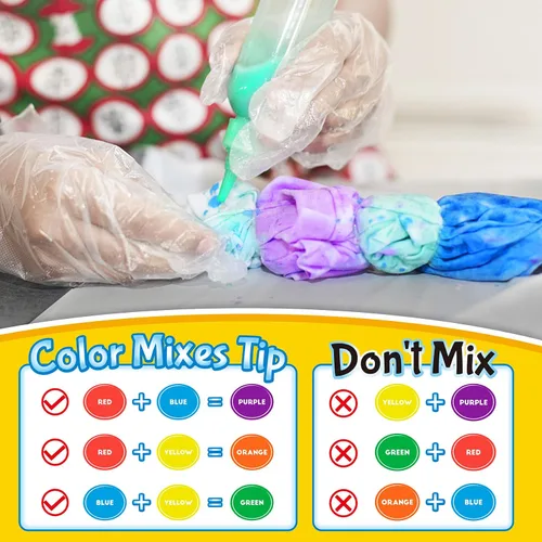 Vista 6 de Kit de teñido anudado para niños y adultos, juguete de artes y manualidades para niñas y niños de 6 a 12 años, kits de manualidades de teñido