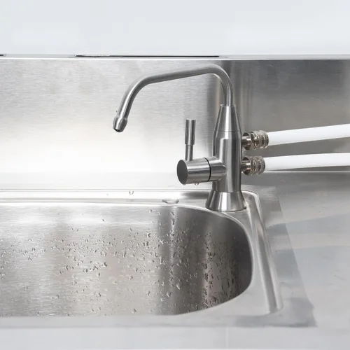 Vista 3 de Grifo de agua alcalina, 1/2 "grifo ionizador de dos caños de acero inoxidable para sistema de filtración de ionizador de agua alcalina